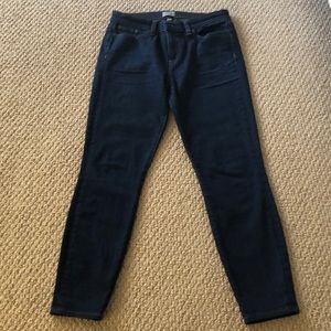 J Crew dark blue toothpick jeans.  Like new.